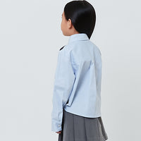 Girl 2-in-1 Yarn Knit Shirt - Navy - SG2603036A