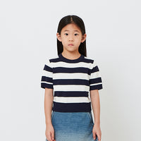 Girl Striped Knit Cropped Top - SG2608061