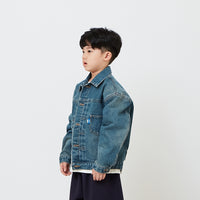 Kids Embroidery Denim Oversized Jacket - Light Blue - SK2609010A