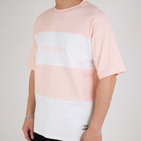 Men Oversized Colour Block Tee - Pink - SM2303085B