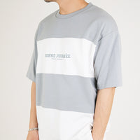 Men Oversized Colour Block Tee - Green - SM2303085D