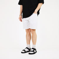 Men Slim Fit Denim Shorts With Belt - Off White - SM2306088A