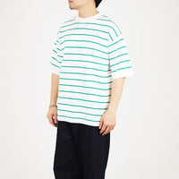 Men Oversized Stripe Sweater - Green - SM2307092A