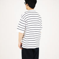 Men Oversized Stripe Sweater - Navy - SM2307092B