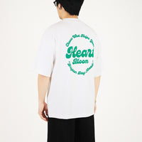 Men Printed Oversized Tee - Off White - SM2307093A