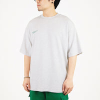 Men Printed Oversized Tee - Melange Grey - SM2307093C