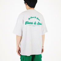 Men Printed Oversized Tee - Melange Grey - SM2307093C