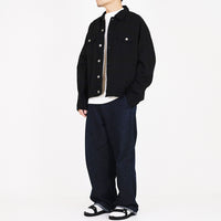 Men Oversized Twill Jacket - Black - SM2307097D