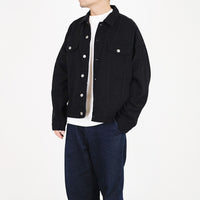 Men Oversized Twill Jacket - Black - SM2307097D