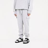 Men Cargo Sweatpants - Melange Grey - SM2307102B