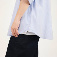 Men Oversized Shirt - Light Blue - SM2307105A