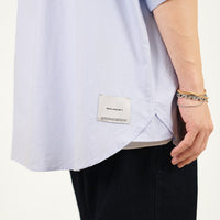 Men Oversized Shirt - Light Blue - SM2307105A
