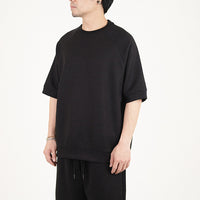 Men Oversized Waffle Top - Black - SM2309130F