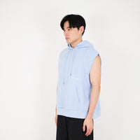Men Oversized Sleeveless Hoodie - Light Blue - SM2311167B