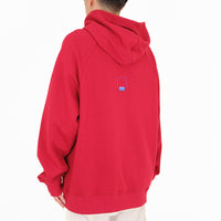 Men Printed Oversized Hoodie - Dark Red - SM2311168B