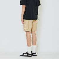 Men Slim Fit Twill Cargo Shorts - Khaki - SM2312194B