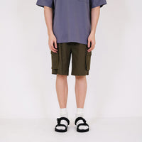 Men Slim Fit Twill Cargo Shorts - Army Green - SM2312194C