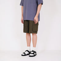 Men Slim Fit Twill Cargo Shorts - Army Green - SM2312194C