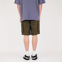 Men Slim Fit Twill Cargo Shorts - Army Green - SM2312194C