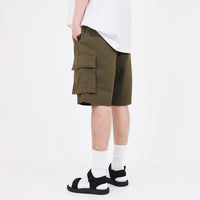 Men Slim Fit Twill Cargo Shorts - Army Green - SM2312194C