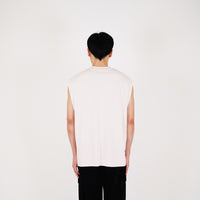 Men Embroidery Oversized Sleeveless Top - Sand - SM2401005A