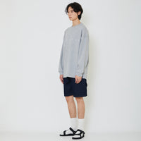 Men Embroidery Oversized Top - Melange Grey - SM2401006B