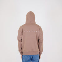 Men Printed Oversized Hoodie - Dark Brown - SM2401009C