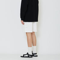 Men Slim Fit Worker Twill Shorts - Off White - SM2401014A