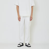 Men Pique Cargo Sweatpants - Off White - SM2402026A