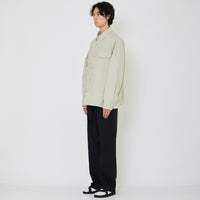 Men Oversized Nylon Shirt - Beige - SM2402035A