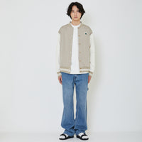 Men Oversized Varsity Jacket - Beige - SM2402036A