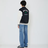 Men Oversized Varsity Jacket - Black - SM2402036C
