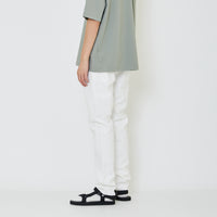Men Slim Cut Long Jeans With Belt - Off White - SM2403054A