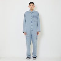 Men Denim Dungaree - Light Blue - SM2403057A