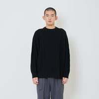 Men Oversized Cable Knit Sweater - Black - SM2405091B