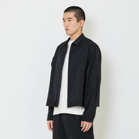 Men Oversized Nylon Shirt - Black - SM2405094B