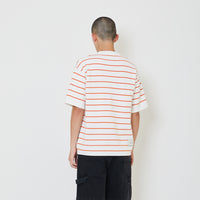 Men Oversized Stripe Sweater - Orange - SM2406101A
