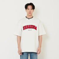 Men Embroidery Oversized Jersey Tee - Off White - SM2410190A
