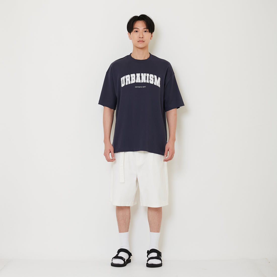 Men Baggy Fit Jorts - Off White - SM2411223A