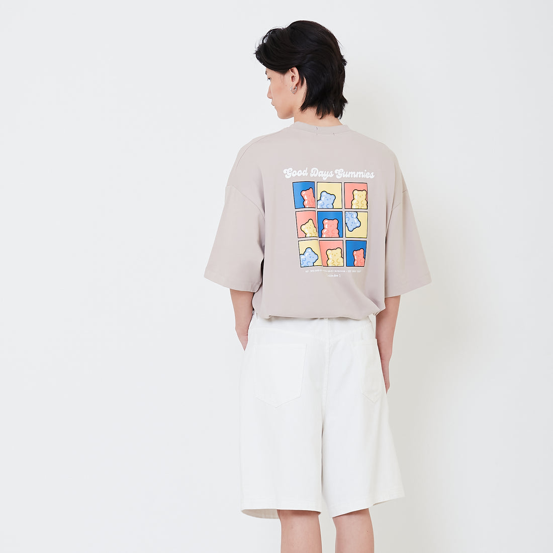 Men Baggy Fit Jorts - Off White - SM2411223A