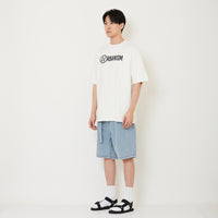 Men Baggy Fit Jorts - Light Blue - SM2411223B