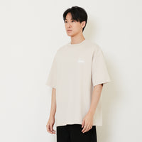 Men Printed Oversized Tee - Sand - SM2411229B