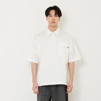 Men Oversized Nylon Polo Tee - Off White - SM2412251A