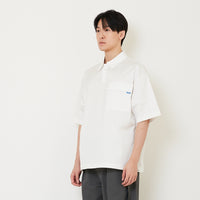 Men Oversized Nylon Polo Tee - Off White - SM2412251A