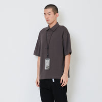 Men Oversized Polo Tee - Grey - SM2412261C