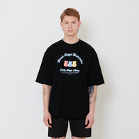 Men Printed Oversized Tee - Black - SM2501002D