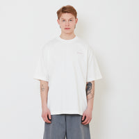 Men Printed Oversized Tee - Off White - SM2501008A