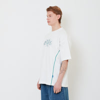 Men Oversized Contrast Tee - Off White - SM2502026A
