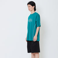 Men Oversized Contrast Tee - Dark Green - SM2502026B