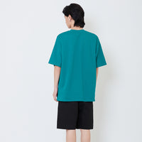Men Oversized Contrast Tee - Dark Green - SM2502026B